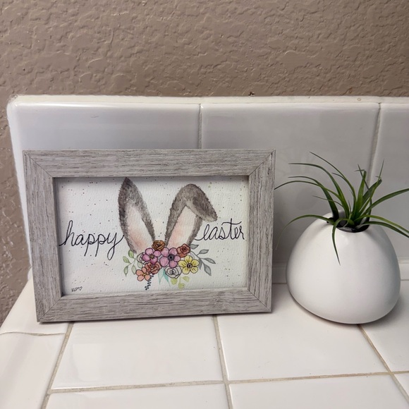 Hand Crafted Other - Easter Bunny Ears watercolor original 4x6